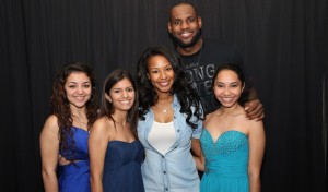 Mentee Christina Tenorio, Mentee Valentina Valecillos, Savannah Brinson, Lebron James & Mentee Nora Vinas(1)